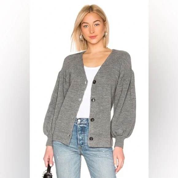 Lovers + Friends Kenora Wool Blend Cardi in Charcoal Small - Picture 8 of 8